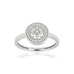 Bague or blanc 375 diamants - vue 1