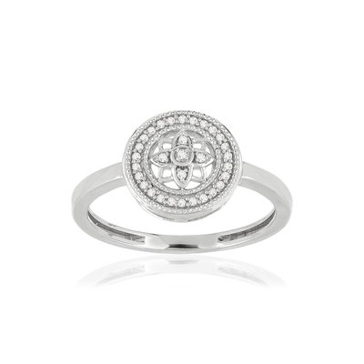 Bague or blanc 375 diamants