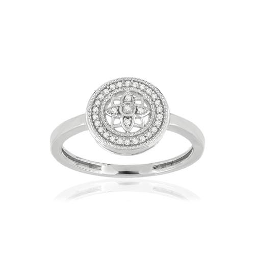 Bague or blanc 375 diamants