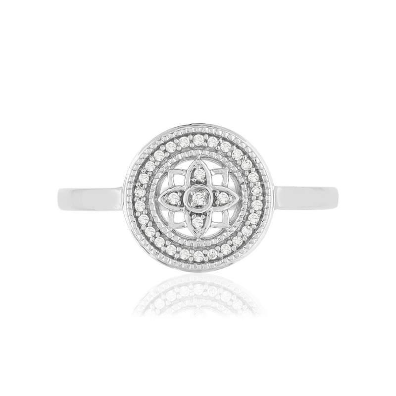 Bague or blanc 375 diamants - vue 3