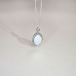 Collier argent 925 nacre marcassites 40 à 45 cm - vue D3