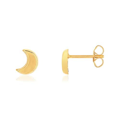 Boucles d'oreilles or jaune 375 lune
