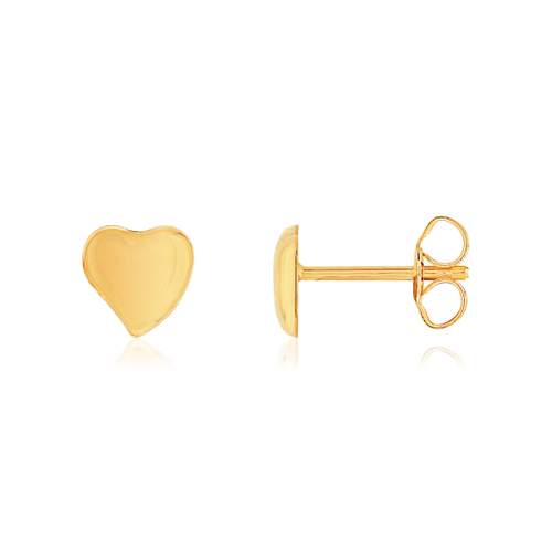 Boucles d'oreilles or jaune 375 coeur