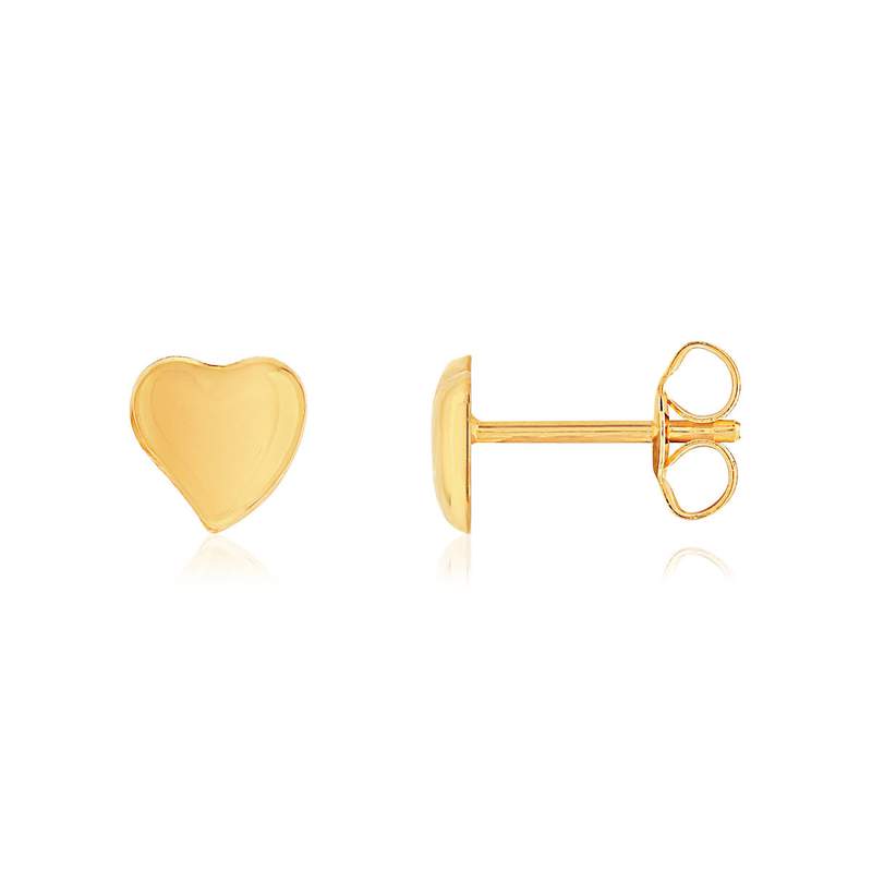 375 yellow gold heart earrings - view 1