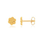 Boucles d'oreilles or jaune 375 fleur - vue 1