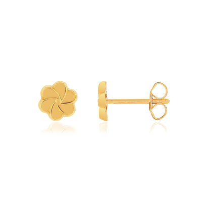 Boucles d'oreilles or jaune 375 fleur