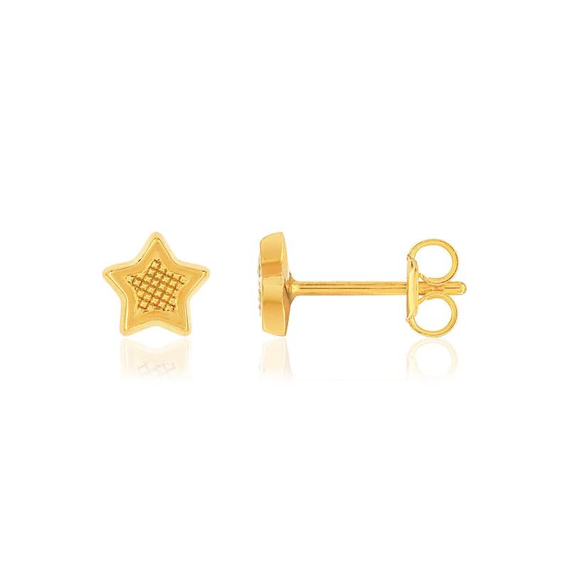 Boucles d'oreilles or jaune 375 étoile - vue 1