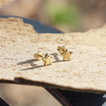 Boucles d'oreilles or jaune 375 étoile - vue D3