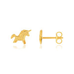 Boucles d'oreilles or jaune 375 licorne - vue 1
