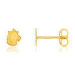 Boucles d'oreilles or jaune 375. Motif poney. - vue 1
