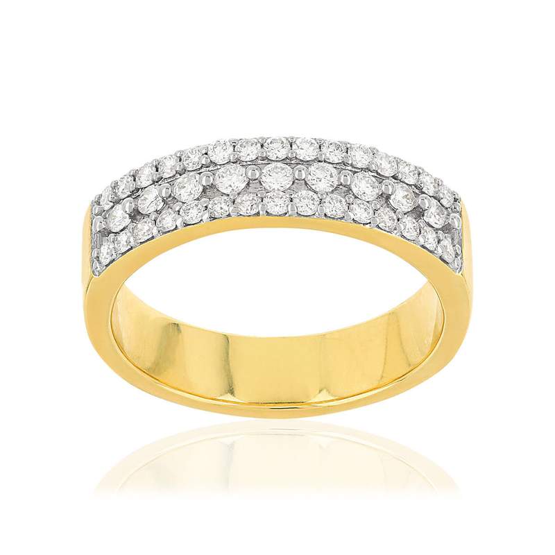 Bague argent 925 doré aune zirconias - vue 1
