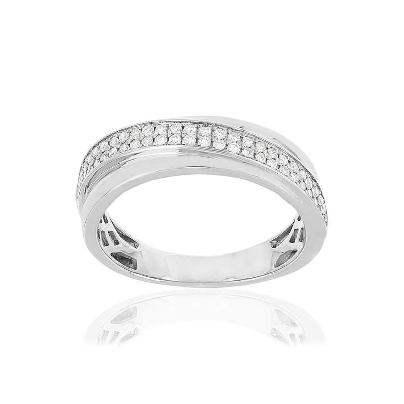 Bague argent 925 zirconias - vue 1
