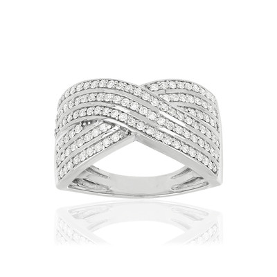 Bague argent 925 zirconias - vue 1