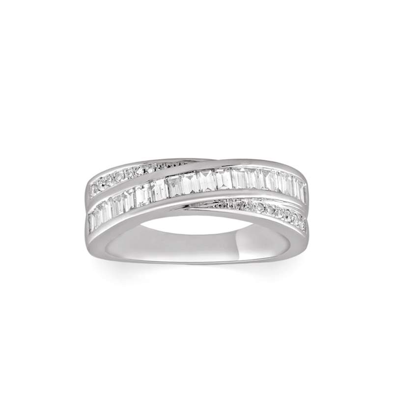Bague argent 925 zirconias - vue 1