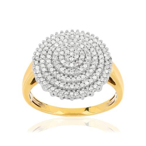 925 vergulde zilveren ring met zirkonia's
