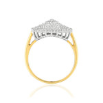Bague argent 925 doré zirconias - vue 2