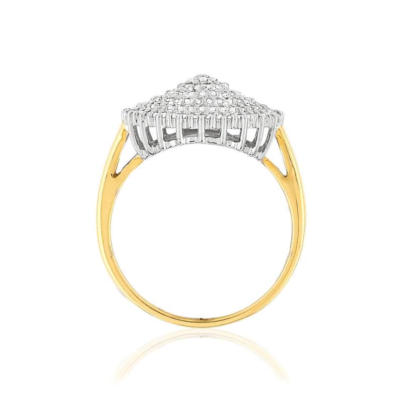 Bague argent 925 doré zirconias - vue 2
