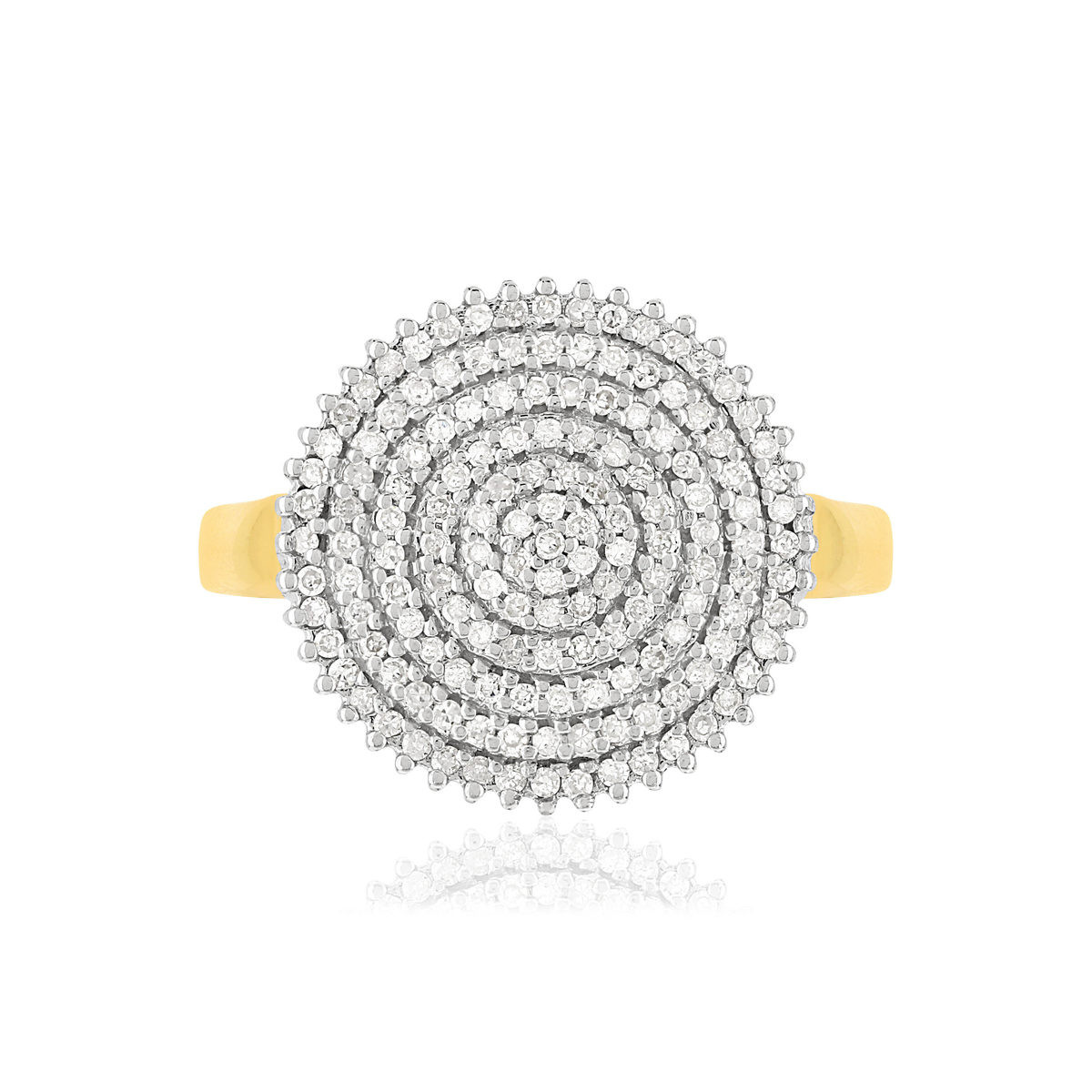 Bague argent 925 doré zirconias - vue 3