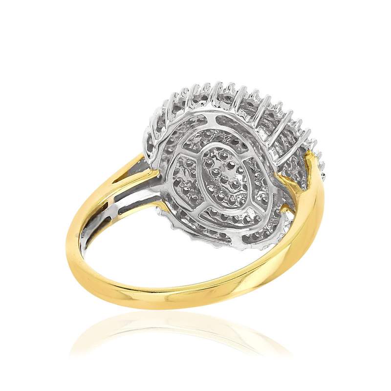 Bague argent 925 doré zirconias - vue 4