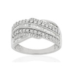 Bague argent 925 zirconias - vue 1