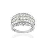 Bague argent 925 zirconias - vue 1