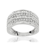 Bague argent 925 zirconias - vue 1
