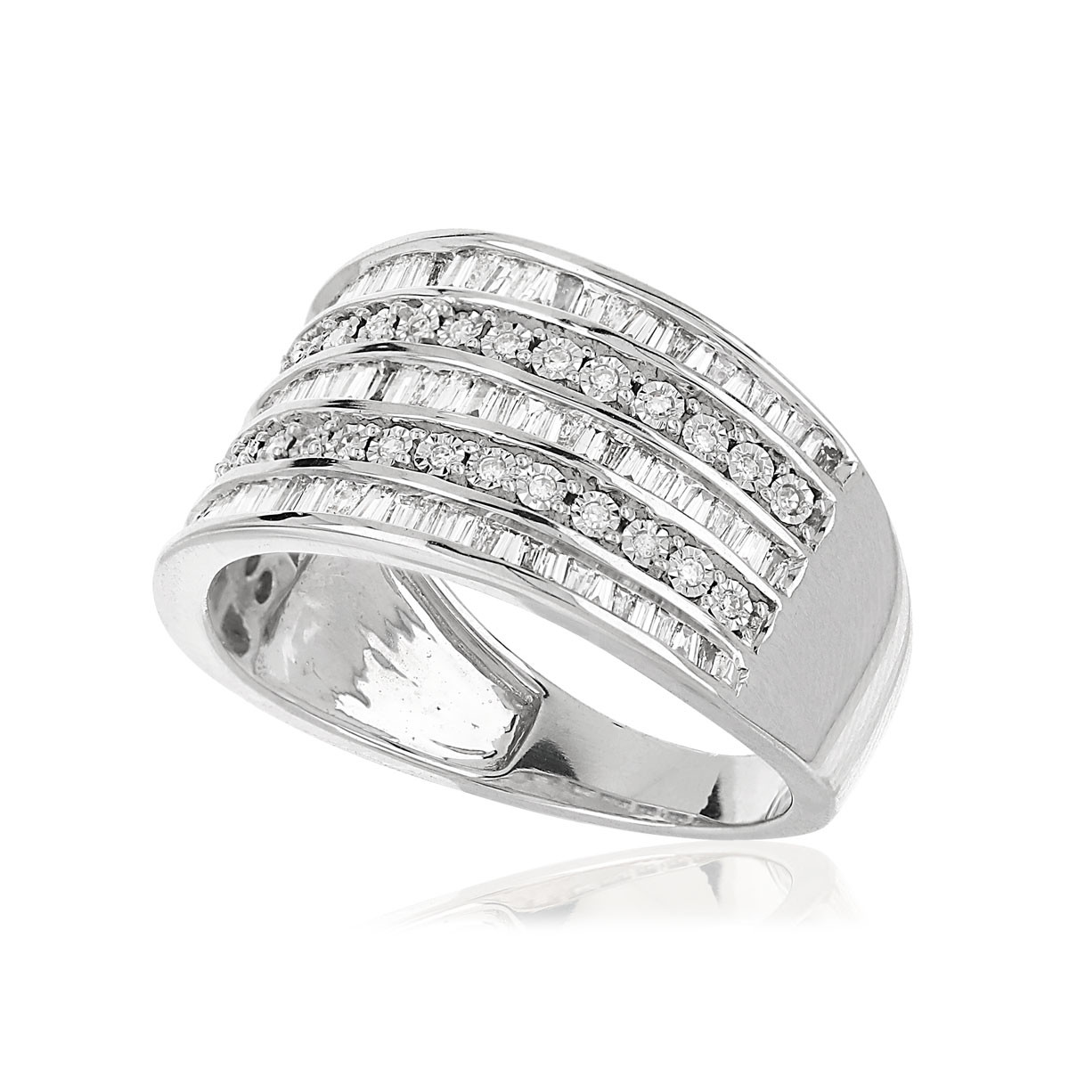 Silver ring 925 zirconias - view D1