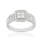 Bague argent 925 zirconias - vue 1