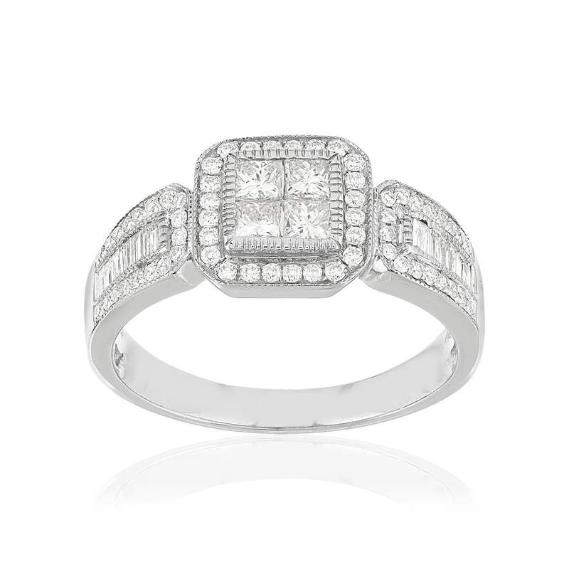 Bague argent 925 zirconias - vue 1