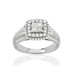 Bague argent 925 zirconias - vue 1