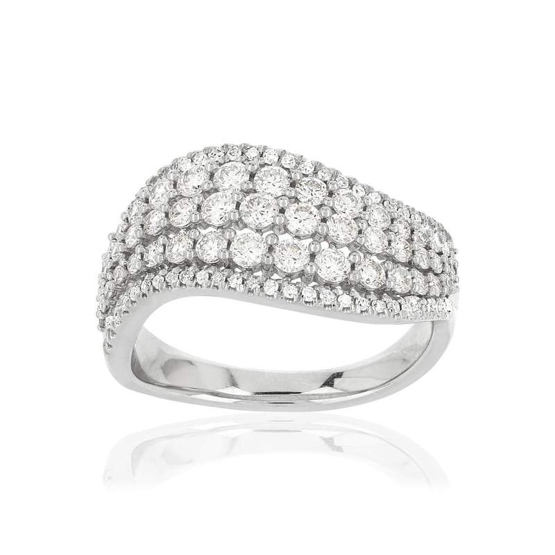 Ring silver 925 zirconias - view 1