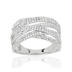 Bague argent 925 zirconias - vue 1