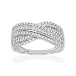 Bague argent 925 zirconias - vue 1