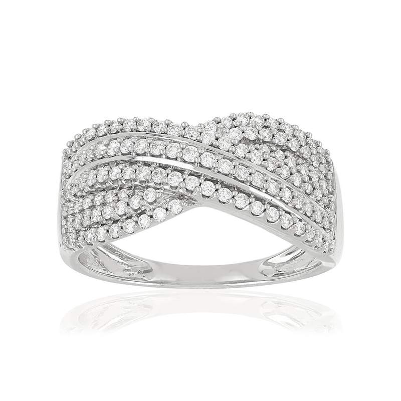 Bague argent 925 zirconias - vue 1