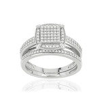 Bague argent 925 zirconias - vue 1