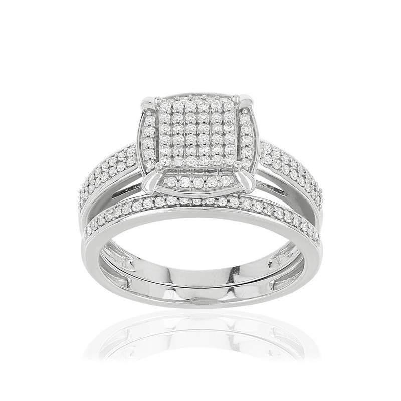Bague argent 925 zirconias - vue 1