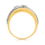 Bague argent 925 doré zirconias - vue 2