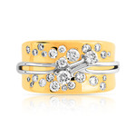 Bague argent 925 doré zirconias - vue 3