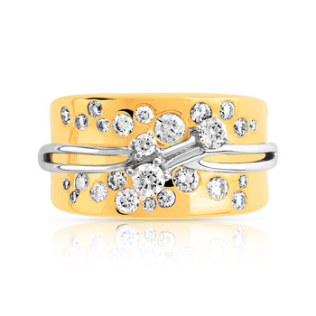 Bague argent 925 doré zirconias