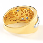 Bague argent 925 doré zirconias - vue D1