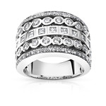 Bague argent 925 zirconias - vue 1