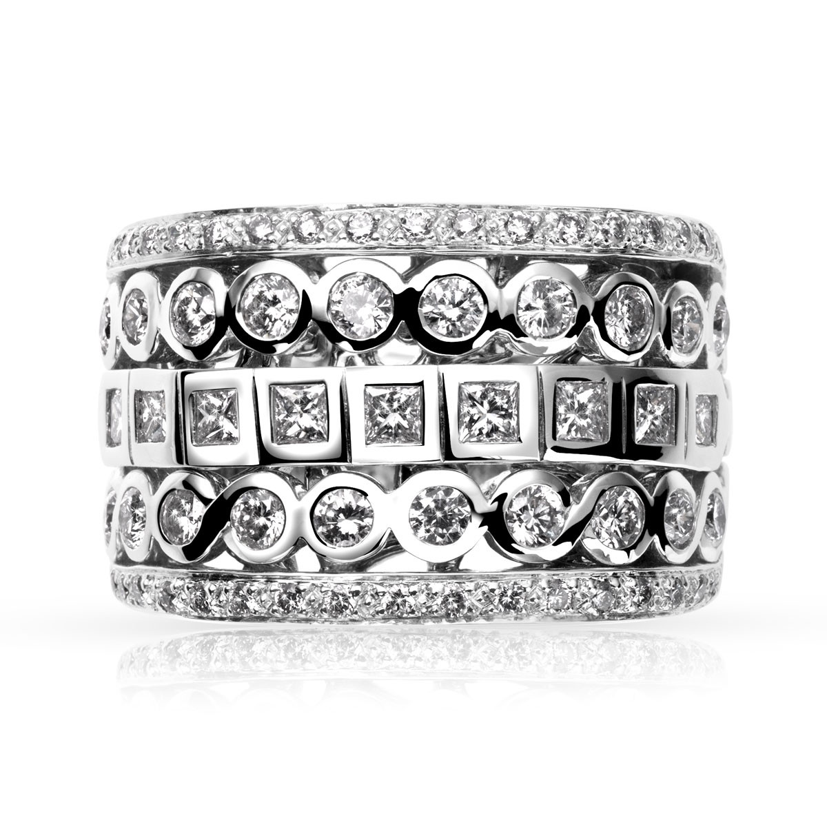Bague argent 925 zirconias - vue 3