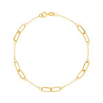 Bracelet or jaune 375, maillons alternés, striés. Longueur 18 cm. - vue 1