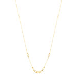 Collier or jaune 375, maillons alternés, striés. Longueur 45 cm. - vue 2