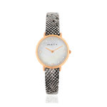 Montre femme doré rose bracelet synthétique gris - vue 1