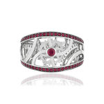 Bague Vesontio or blanc 750, rubis total 50/100e de carat. - vue 3