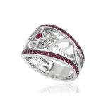 Bague Vesontio or blanc 750, rubis total 50/100e de carat. - vue D1