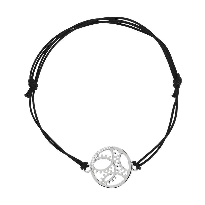 Bracelet Vesontio or blanc 750, diamants total 3/100e de carat. - vue 1