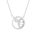 Collier Vesontio or blanc 750, diamants total 5/100e de carat. Longueur 45 cm. - vue 1