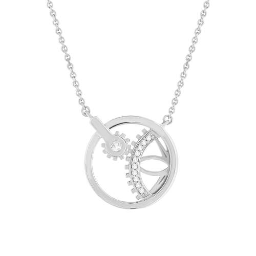 Vesontio necklace, 750 white gold, diamonds totaling 5/100ths of a carat. Length 45 cm.